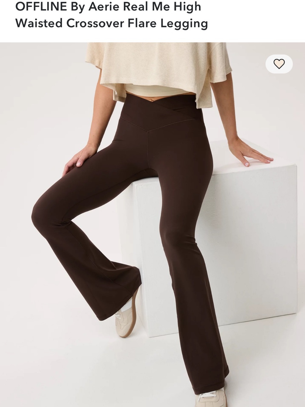 NWT OFFLINE By Aerie Real Me High Waisted Crossover Flare Legging